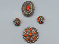 antique coral, natural coral, undyed coral, red coral, blood red coral, Italian coral, pacific coral, Sardinian Coral, Coral brooch, Coral earrings, coral pendant, sea coral, Silver 925