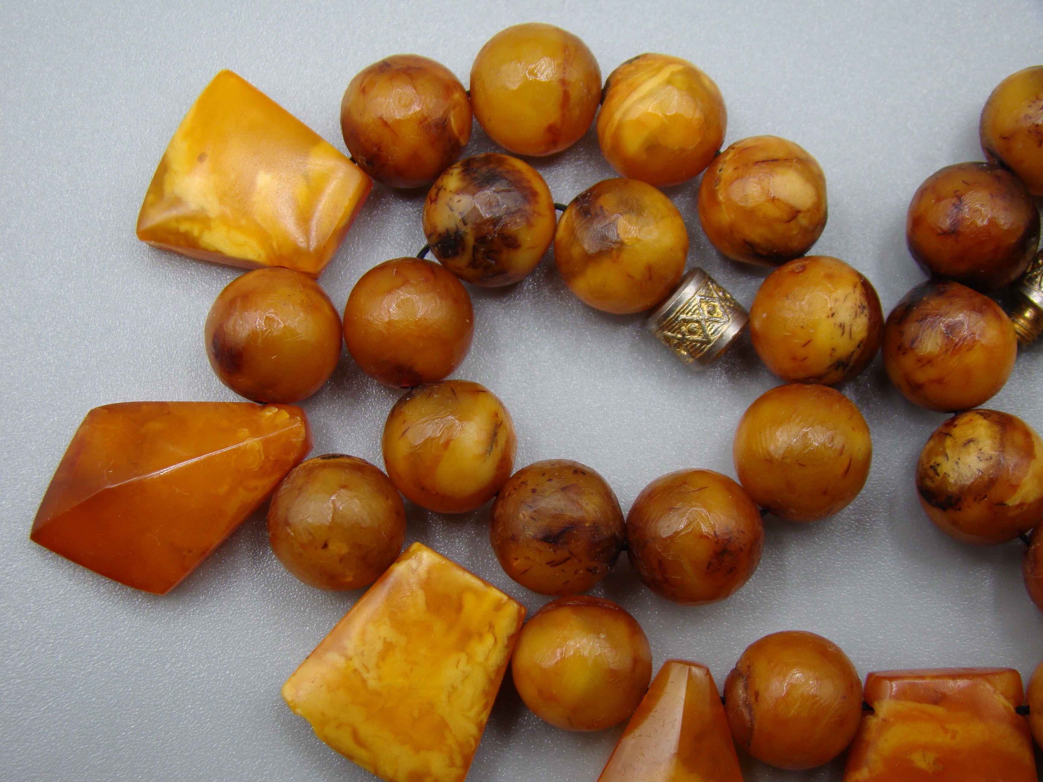 Antique Baltic egg yolk Natural Amber Necklace - Kingdom of Antique Arts