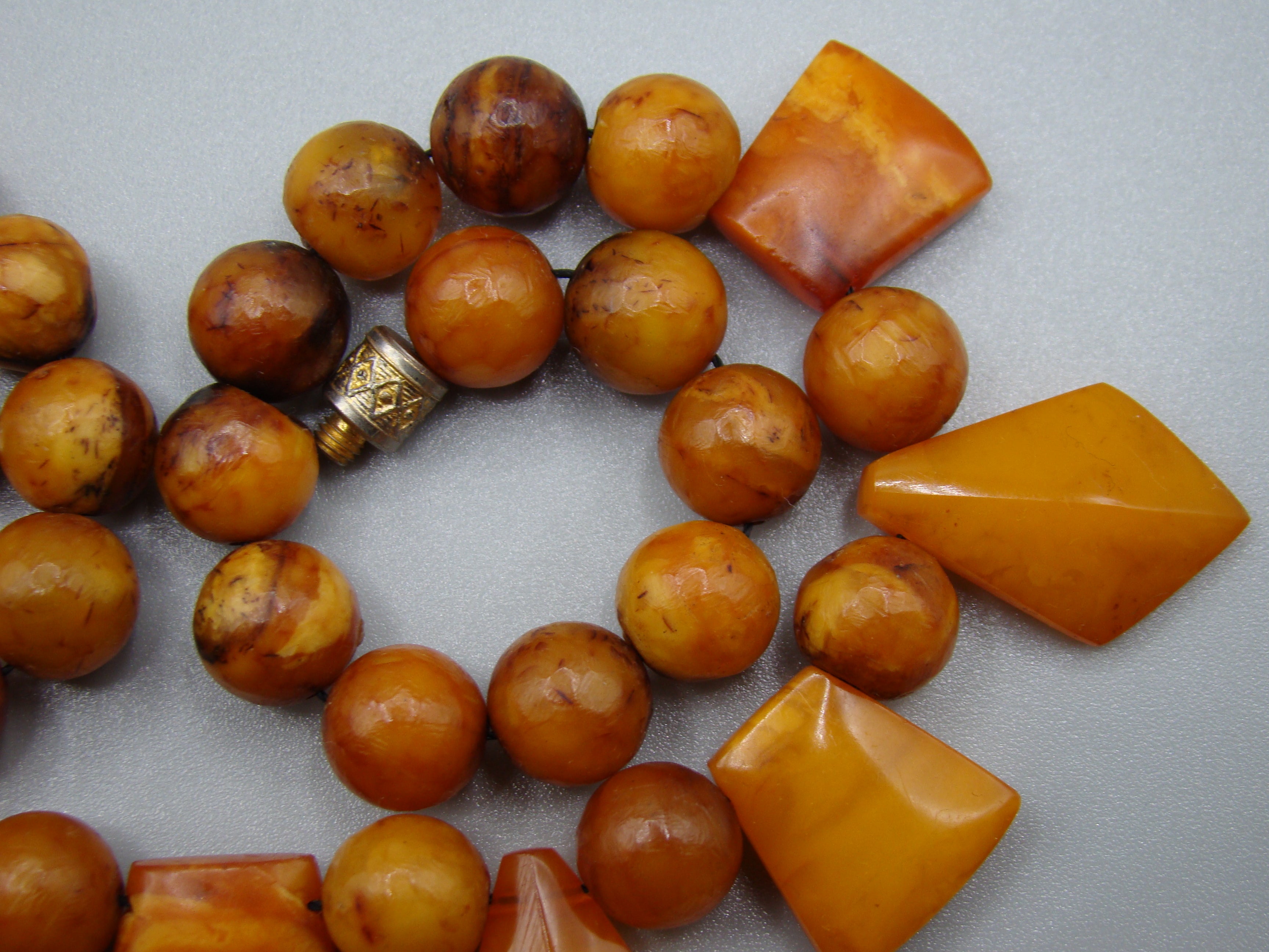 Antique Baltic egg yolk Natural Amber Necklace - Kingdom of Antique Arts