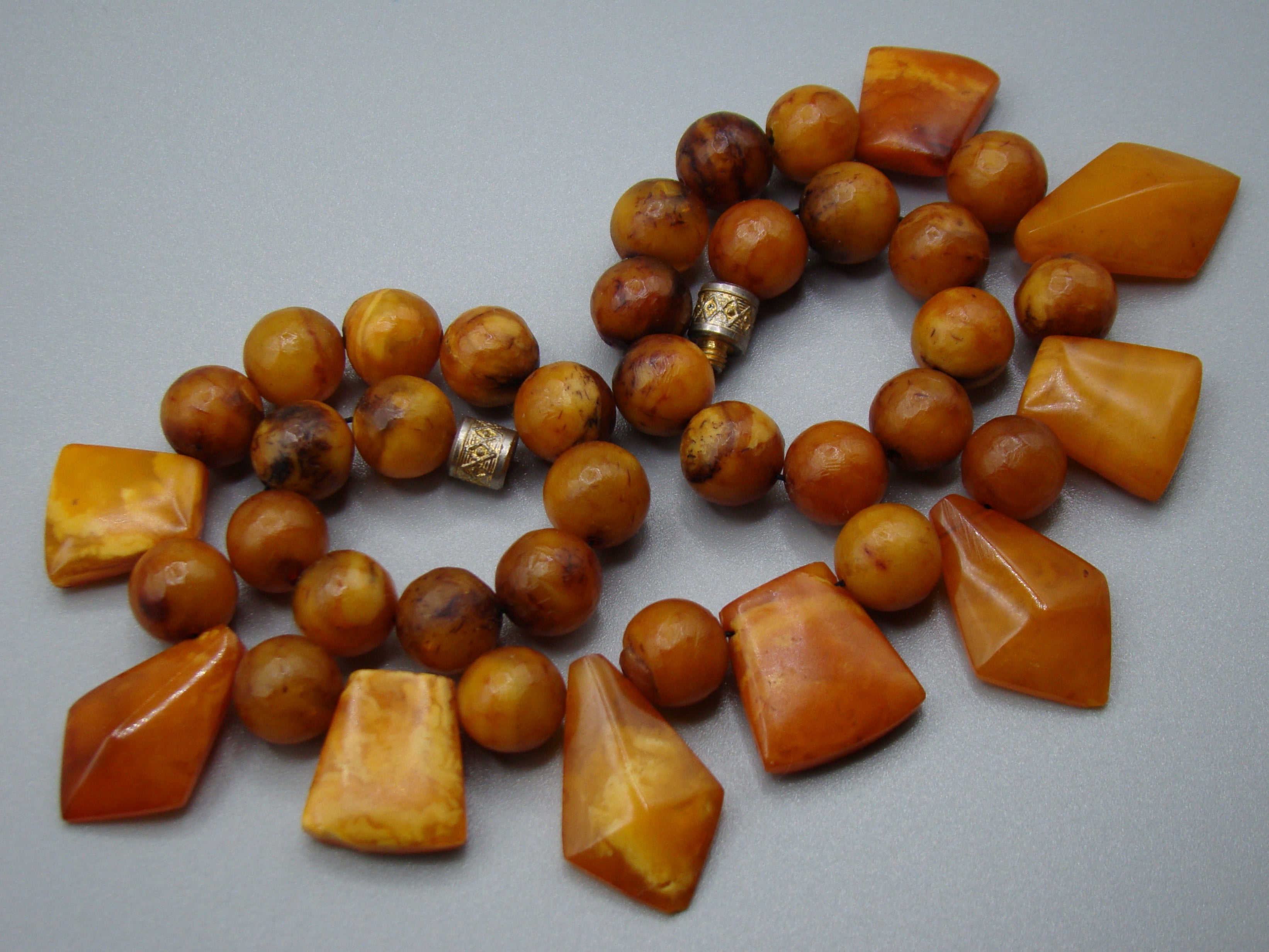 Antique Baltic egg yolk Natural Amber Necklace - Kingdom of Antique Arts