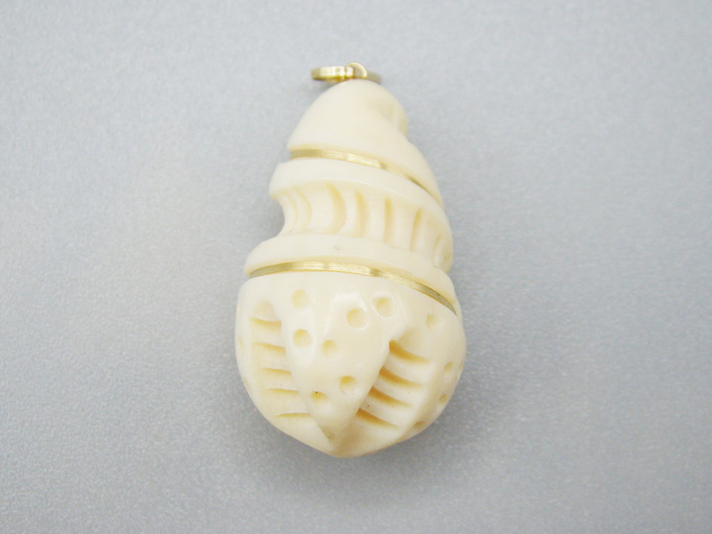 Antique Ivory, Natural Ivory, Mediterranean Ivory, handcarved Ivory, Asien Ivory, Elephant Ivory, Ivory Chain, Ivory Pendant, Gold 18K