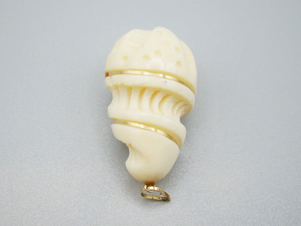 Antique Ivory, Natural Ivory, Mediterranean Ivory, handcarved Ivory, Asien Ivory, Elephant Ivory, Ivory Chain, Ivory Pendant, Gold 18K