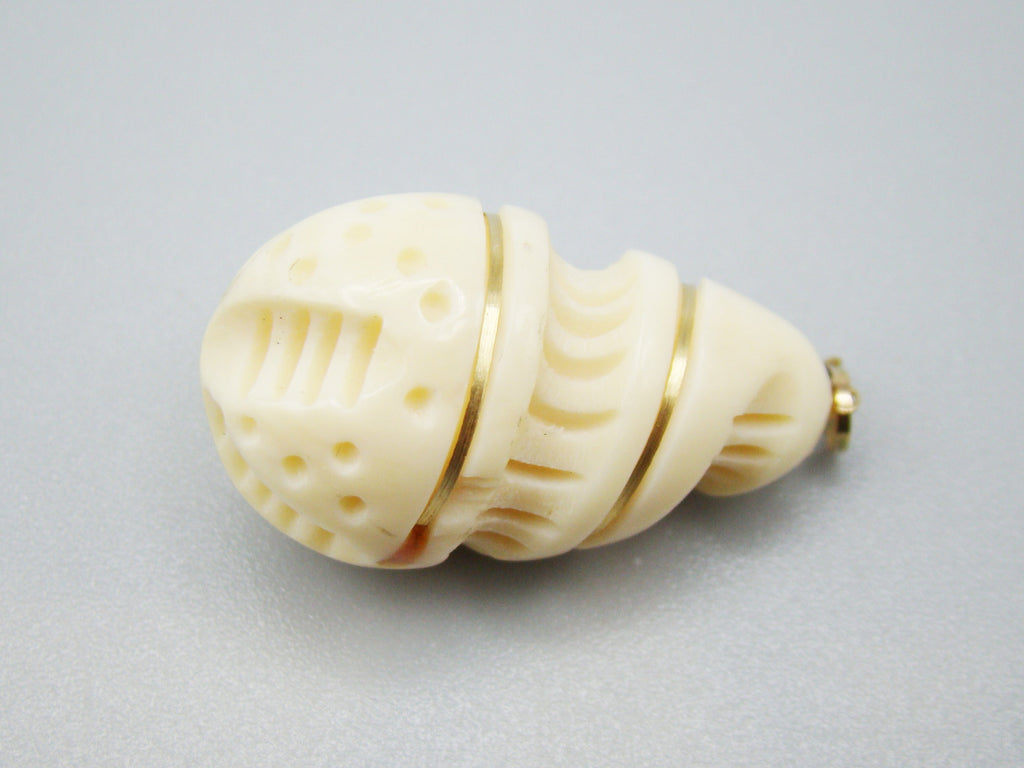 Antique Ivory, Natural Ivory, Mediterranean Ivory, handcarved Ivory, Asien Ivory, Elephant Ivory, Ivory Chain, Ivory Pendant, Gold 18K