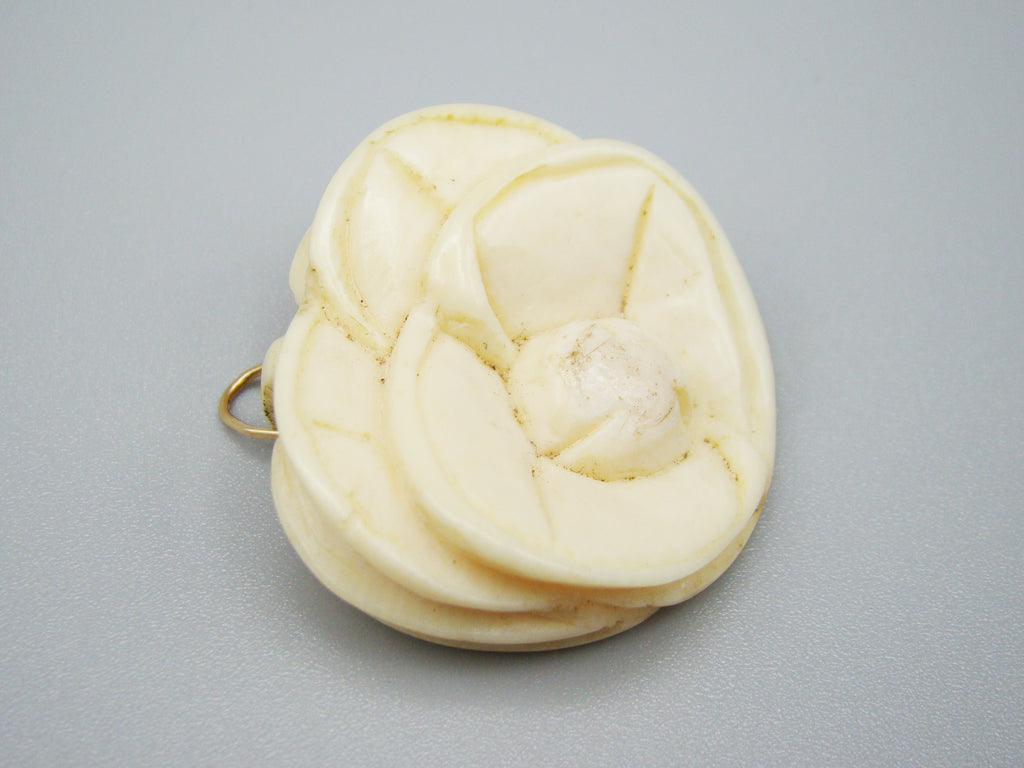 Antique Ivory, Natural Ivory, Mediterranean Ivory, handcarved Ivory, Asien Ivory, Elephant Ivory, Ivory Chain, Ivory Pendant, Gold 18K