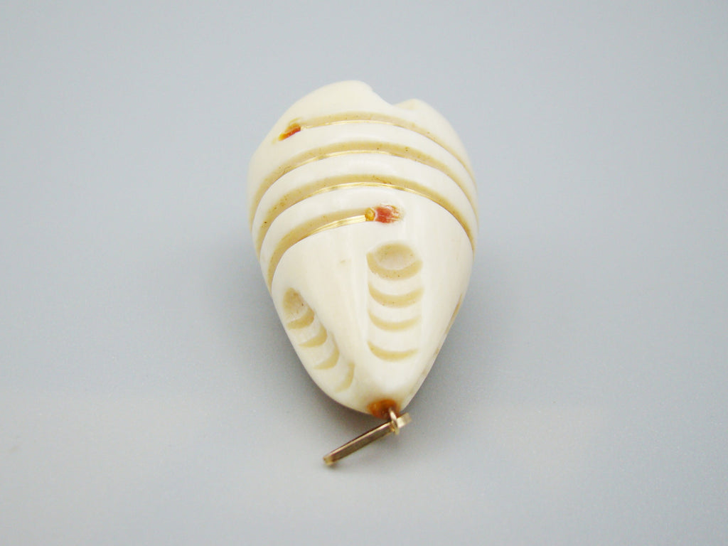 Antique Ivory, Natural Ivory, Mediterranean Ivory, handcarved Ivory, Asien Ivory, Elephant Ivory, Ivory Chain, Ivory Pendant, Gold 18K