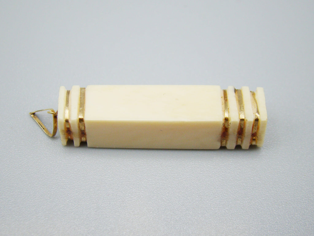 Antique Ivory, Natural Ivory, Mediterranean Ivory, handcarved Ivory, Asien Ivory, Elephant Ivory, Ivory Chain, Ivory Pendant, Gold 18K