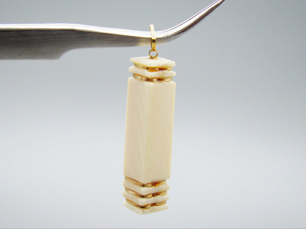 Antique Ivory, Natural Ivory, Mediterranean Ivory, handcarved Ivory, Asien Ivory, Elephant Ivory, Ivory Chain, Ivory Pendant, Gold 18K