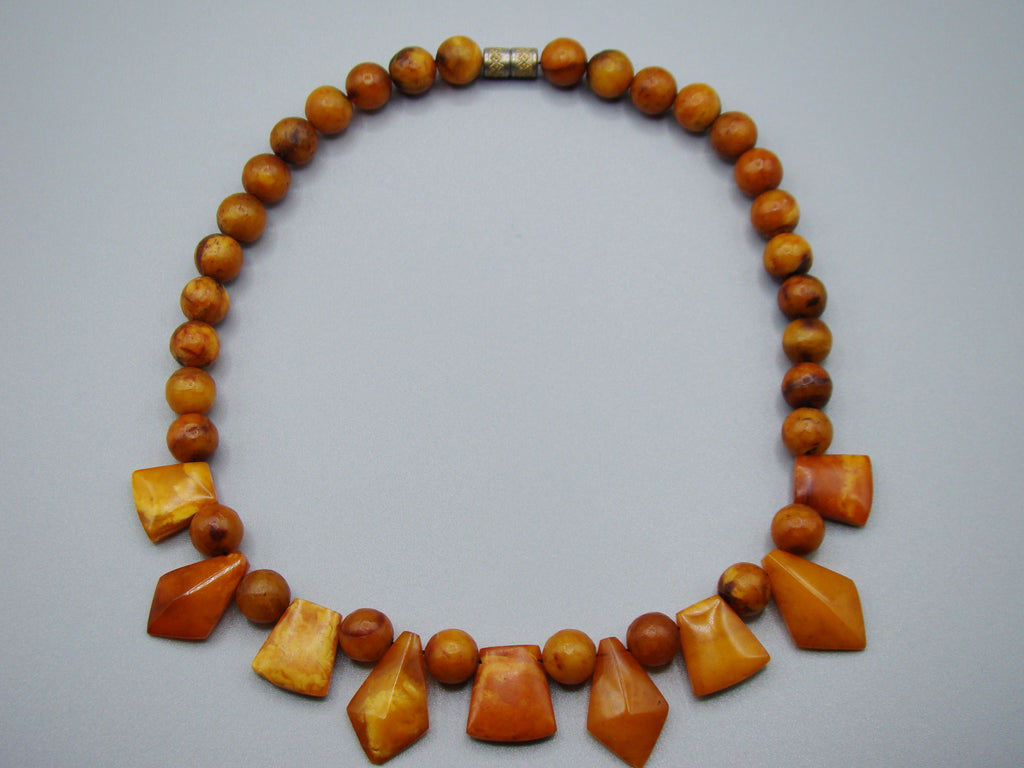 Antique Baltic egg yolk Natural Amber Necklace - Kingdom of Antique Arts