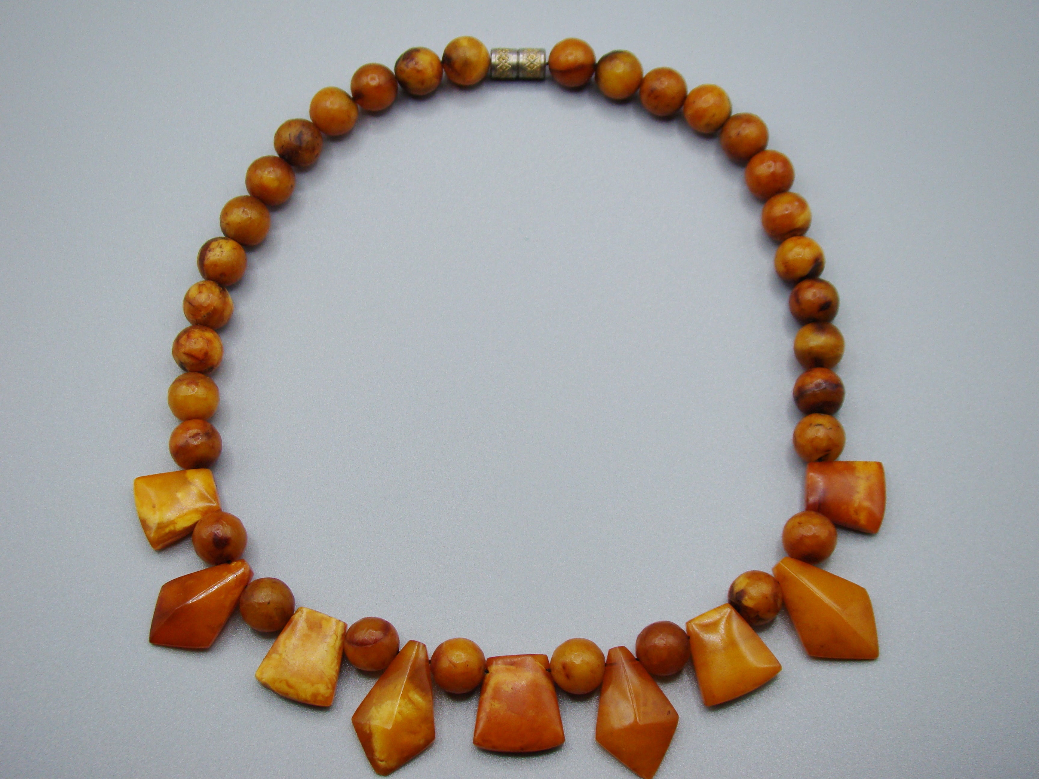 Antique Baltic egg yolk Natural Amber Necklace - Kingdom of Antique Arts